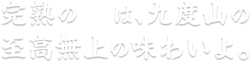 完熟の赤は、九度山の至高無上の味わいよ。
